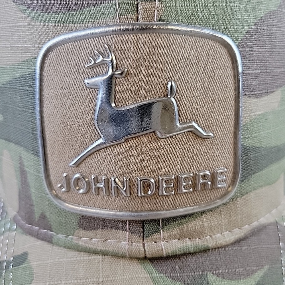 John Deere Tractor Girl Pink Mesh Camo Womens Trucker Snapback Hat - Picture 4 of 10
